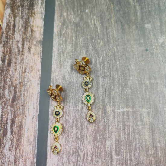 Traditional Rajasthani AD Aad Necklace With Kundan Meenakari For Bridal Jewelry AAD 001