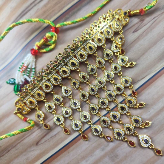 Handcrafted Rajasthani AD AAD For  bridal wear ,A Traditional gold plated Aad 003