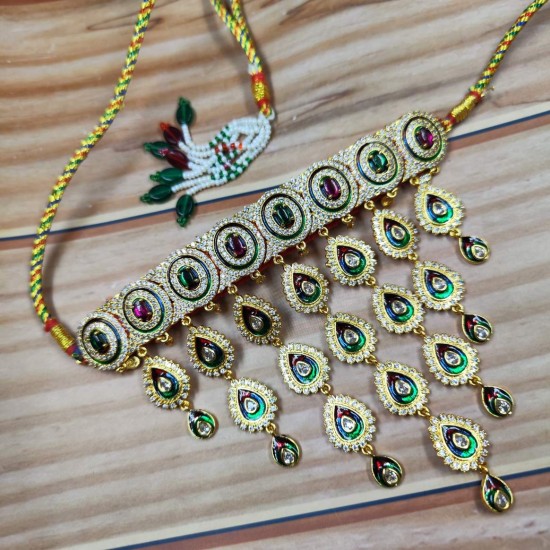 Designer Multicolor Bridal Ad AAD – Dazzling  Micro Gold AAD for Weddings & Festivals aad 005