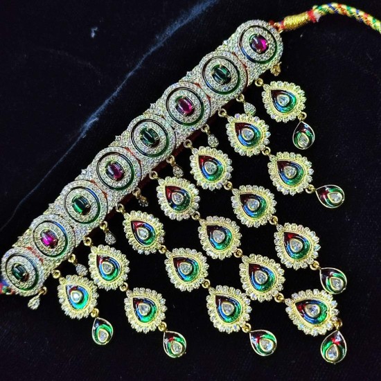 Designer Multicolor Bridal Ad AAD – Dazzling  Micro Gold AAD for Weddings & Festivals aad 005