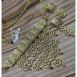 Traditional AD AAD  Necklace Set With Intricate Stone Work and Matching dangle Earrings – Perfect for Bridal and Festive Occasions AAD 006