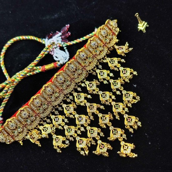 Designer Gold & Kundan Ad AAD Jewellery Set Online | Bridal, Traditional, & Ethnic Sets – Bella Ornam AAD 007