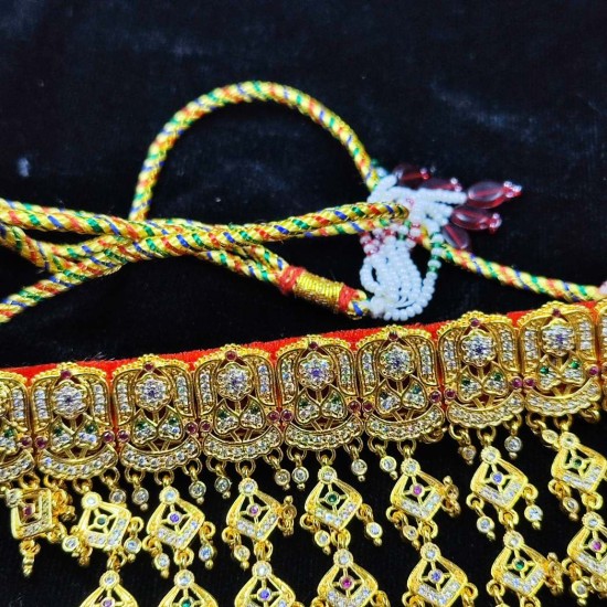 Designer Gold & Kundan Ad AAD Jewellery Set Online | Bridal, Traditional, & Ethnic Sets – Bella Ornam AAD 007