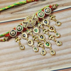 Exquisite Rajasthani Mini Aad Necklace – Handcrafted Kundan Bridal Mini Choker Set AAD 012