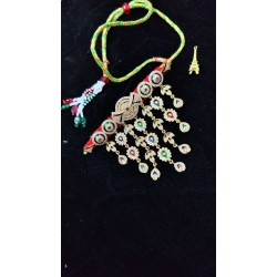 Exquisite Rajasthani Mini Aad Necklace – Handcrafted Kundan Bridal Mini Choker Set AAD 012