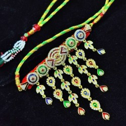 Exclusive Rajasthani Mini Aad Necklace Set – Bridal Choker with Matching Earrings Set AAD 013