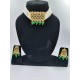 AD Chik set  with earrings big pandent Jali design in green ck-003