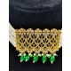 AD Chik set  with earrings big pandent Jali design in green ck-003