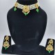 AD Chik set  with earrings 3 pandent water drop design in green ck-005