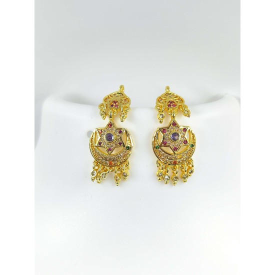 AD Earrings star design in pital pech multi colour 