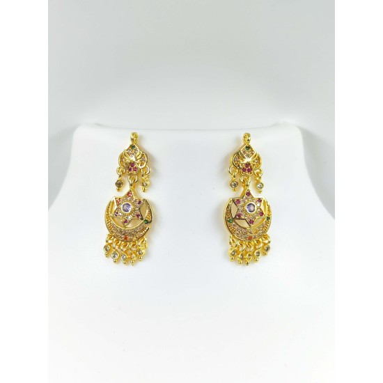 AD Earrings star design in pital pech multi colour 