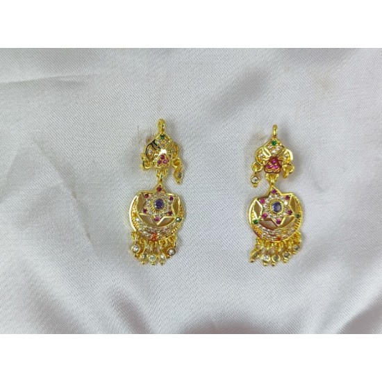 AD Earrings star design in pital pech multi colour 