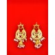 AD Earrings star design with flower pandent in pital pech red colour er-005
