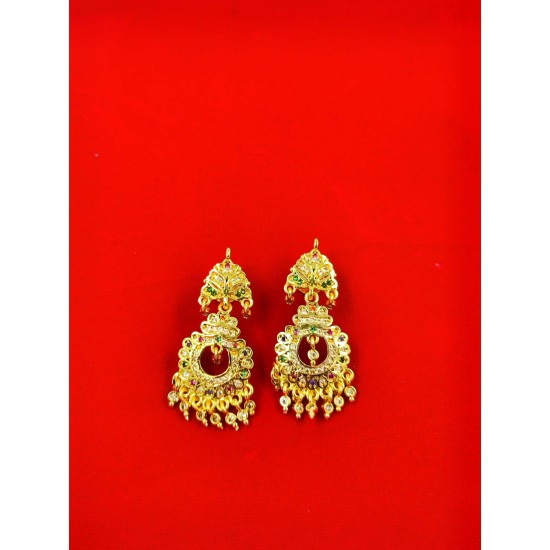 AD Earrings circle design in multi colour er-006