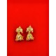 AD mini jhumki with small ghunghru with pital pech in green colour er-008