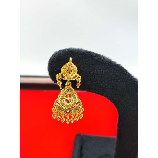 AD Earrings heart design in kalash motif pital pech multi colour er-009