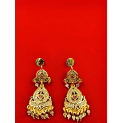AD Earrings heart design in kalash motif pital pech multi colour er-009