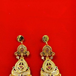 AD Earrings heart design in kalash motif pital pech multi colour er-009