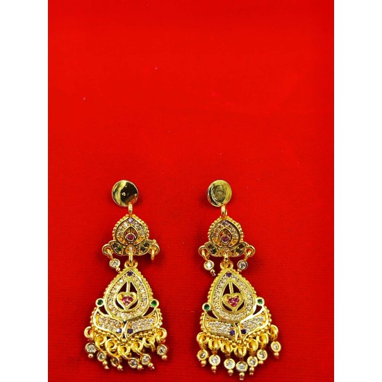 AD Earrings heart design in kalash motif pital pech multi colour er-009