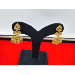 AD Earrings double layer design in pital pech multi colour er-011