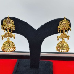 AD Earrings. Big jhumka star design with small ghunghru in multi colour er-012