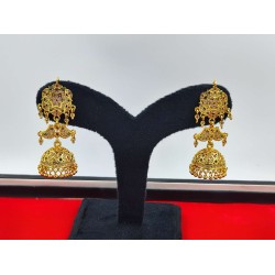 AD Earrings. Big jhumka star design with small ghunghru in multi colour er-012