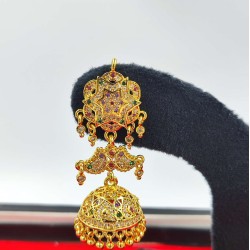 AD Earrings. Big jhumka star design with small ghunghru in multi colour er-012