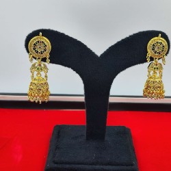 AD earrings with flower jhumar design in pital pech multi colour er-013