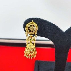 AD earrings with flower jhumar design in pital pech multi colour er-013
