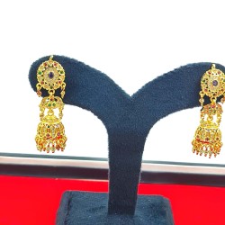 Ad Earrings big jhumka big diamond design with pital pech in multi colour er-014