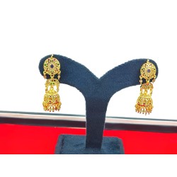 Ad Earrings big jhumka big diamond design with pital pech in multi colour er-014