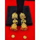 Ad Earrings big jhumka big diamond design with pital pech in multi colour er-014