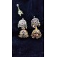 Gold Plated Ad Earrings Jhumka For Traditional Look In Pital Pech ER015