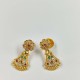 Traditional Ad Mini Earrings With Floral Design Motif In Multi Colour Stones ER016