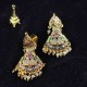 Ad Exquisite Traditional Gold Earrings with Colorful Stones Perfect for Bridal and Party Wear ER024