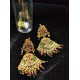 Ad Exquisite Traditional Gold Earrings with Colorful Hanging Beats Perfect for Bridal and Party Wear In Multi Colour ER025