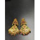 Ad Exquisite Traditional Gold Earrings with Colorful Hanging Beats Perfect for Bridal and Party Wear In Multi Colour ER025