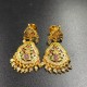 AD Earrings Heart and Kalash Design in Pital Pech Multi Colour ER026