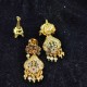 Ad Exquisite Traditional Gold Small Earrings with Colorful Stones ER028