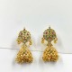 Flower Inspired Ad Jhumka Earrings with Kundan and Gemstone Detailing In Multi Colours ER035