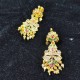 Ad earrings in temple design with pital pech multi colour er-004