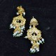 AD earrings with jhumar design in pital pech green colour er-002