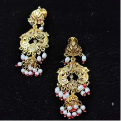 AD earrings with jhumar design in pital pech red colour er-003