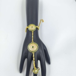 Ad Hastfool 2ps Ring Braslet  chakri design in green colour HF-001