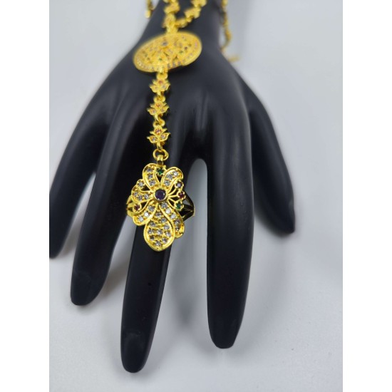 AD Hastfool 2ps Ring Braslet  AD flower design in multi colour HF-002