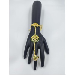 Ad Hast fool 2ps Ring Braslet  AD  peacock design in green colour HF-003