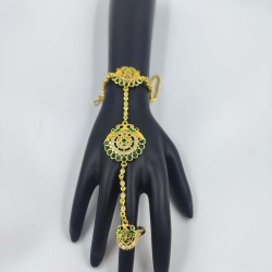 Ad Hast fool 2ps Ring Braslet  AD  peacock design in green colour HF-003