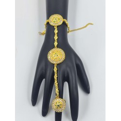 AD Hastfool 2PS Ring Braslet  AD flower circle design in green colour HF-004