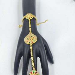 AD Hastfool 2ps Ring Braslet   Drope Chakri Design in Multi Colour HF-005