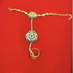 Ad Hast fool 2ps Ring Braslet  AD  peacock design in green colour HF-003